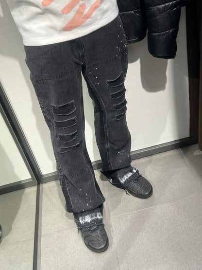OBSIDIAN FLARED DENIM – BLACK V1