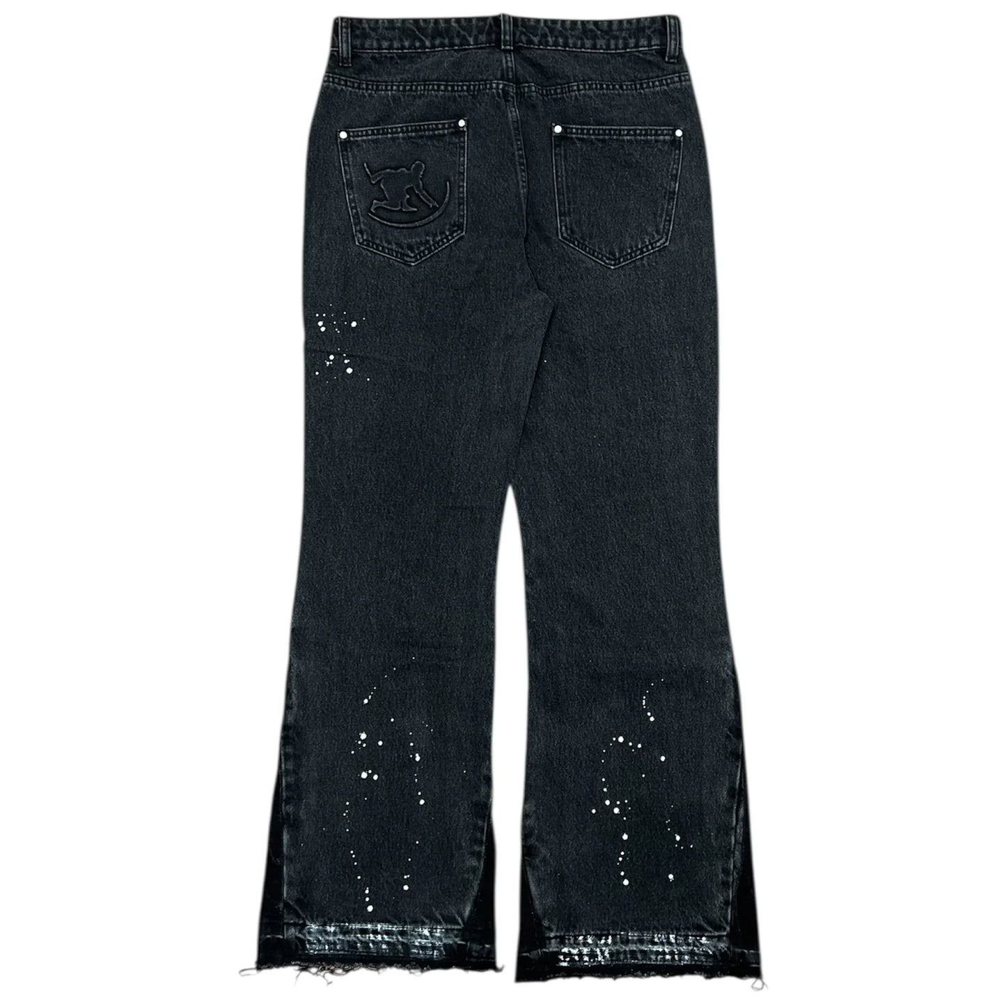 OBSIDIAN FLARED DENIM – BLACK V1