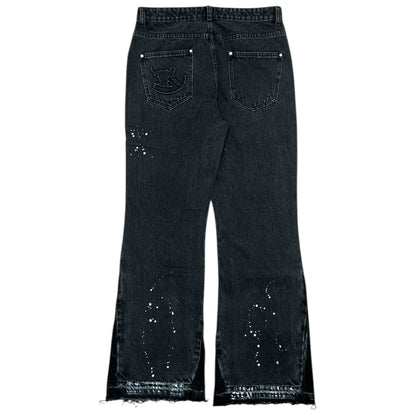 OBSIDIAN FLARED DENIM – BLACK V1