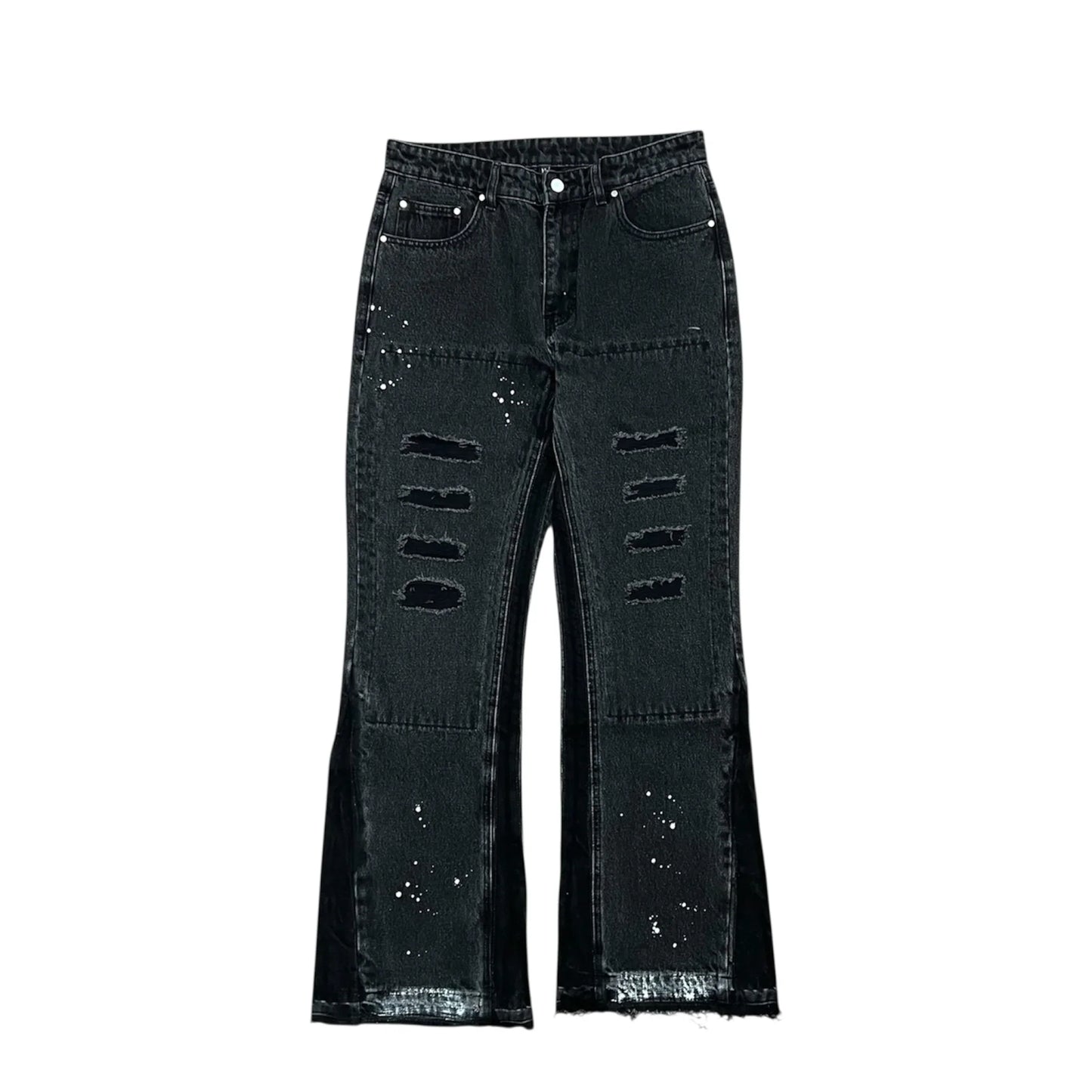 OBSIDIAN FLARED DENIM – BLACK V1