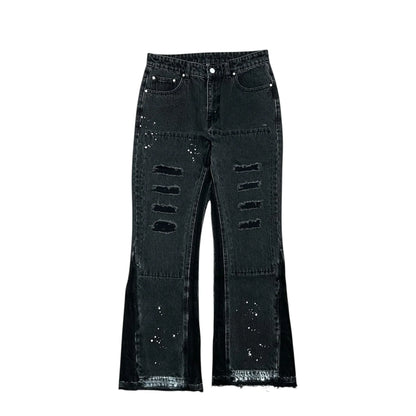 OBSIDIAN FLARED DENIM – BLACK V1