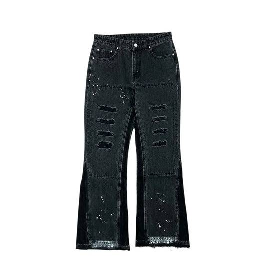 OBSIDIAN FLARED DENIM – BLACK V1