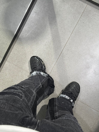 OBSIDIAN FLARED DENIM – BLACK V1