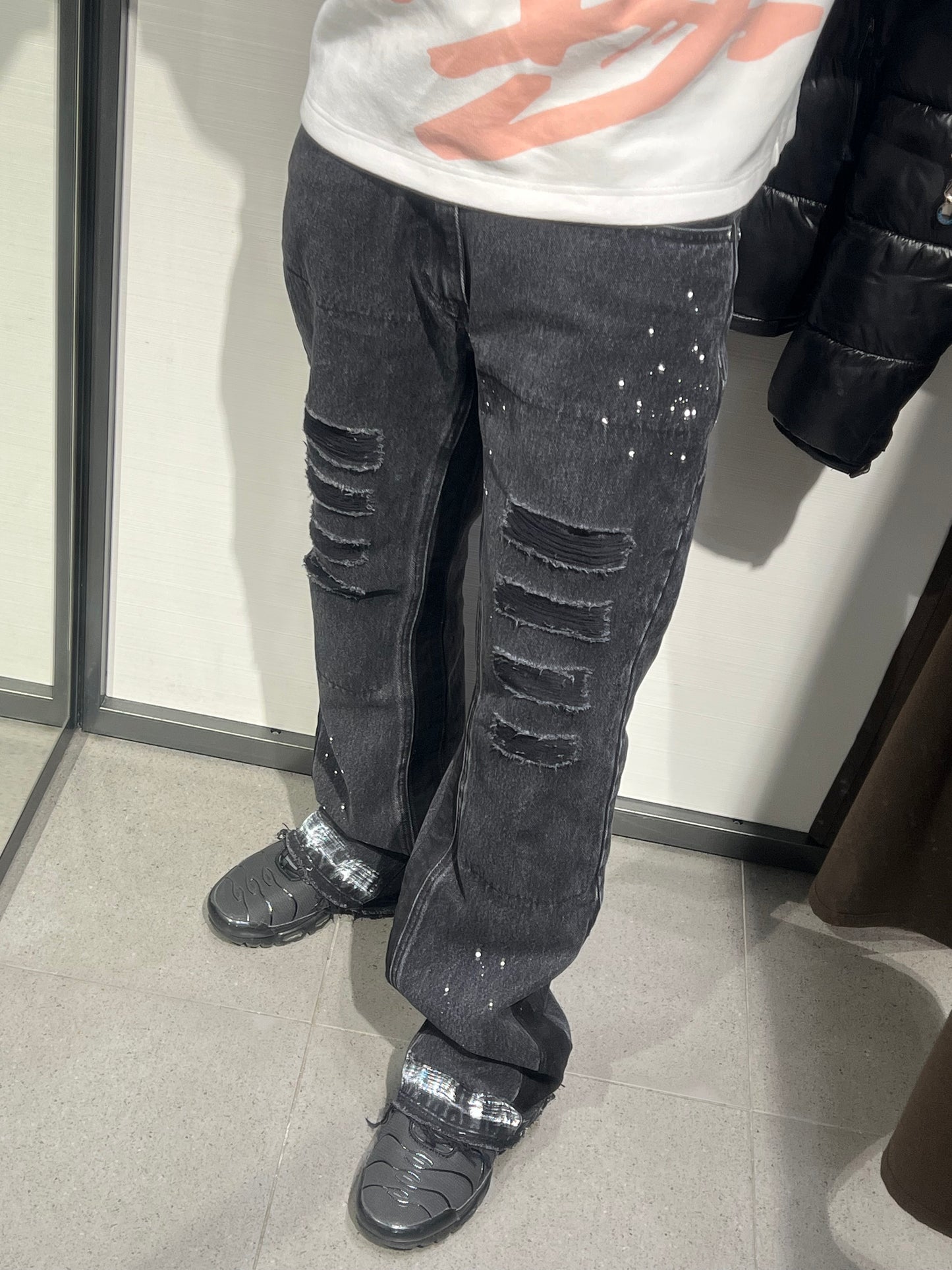 OBSIDIAN FLARED DENIM – BLACK V1