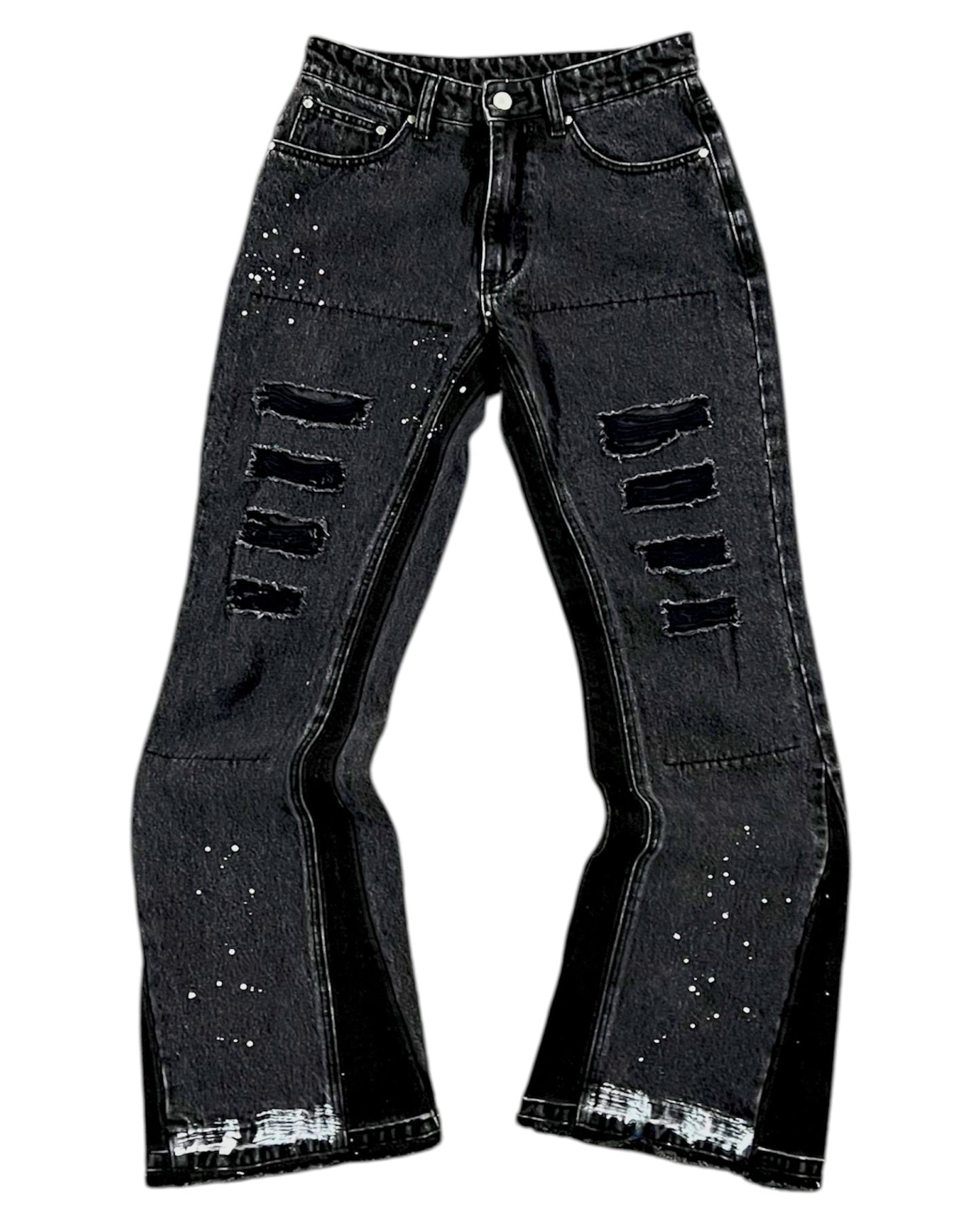 OBSIDIAN FLARED DENIM – BLACK V1