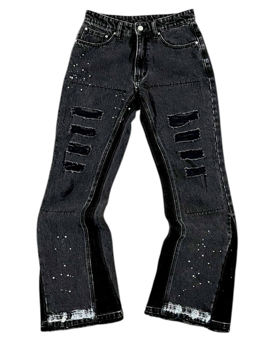 OBSIDIAN FLARED DENIM – BLACK V1