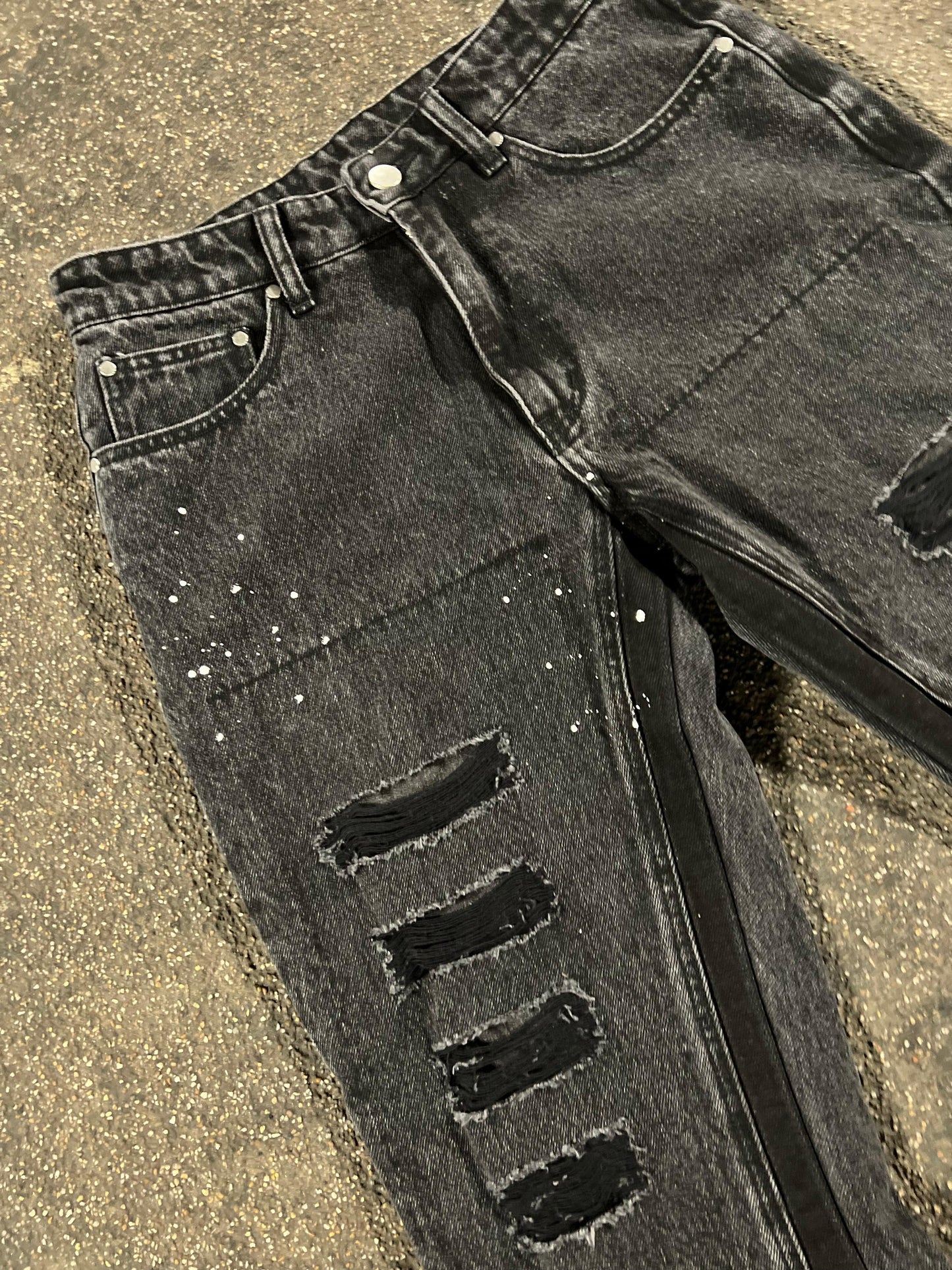 OBSIDIAN FLARED DENIM – BLACK V1