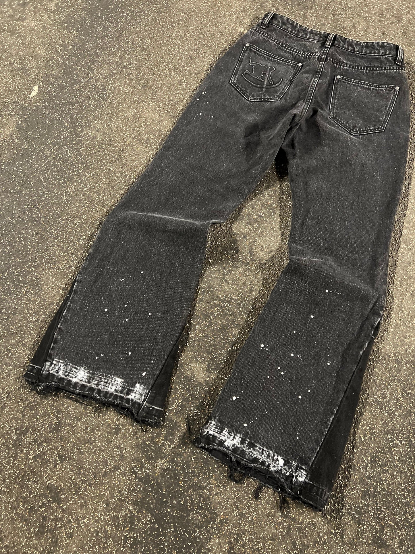 OBSIDIAN FLARED DENIM – BLACK V1