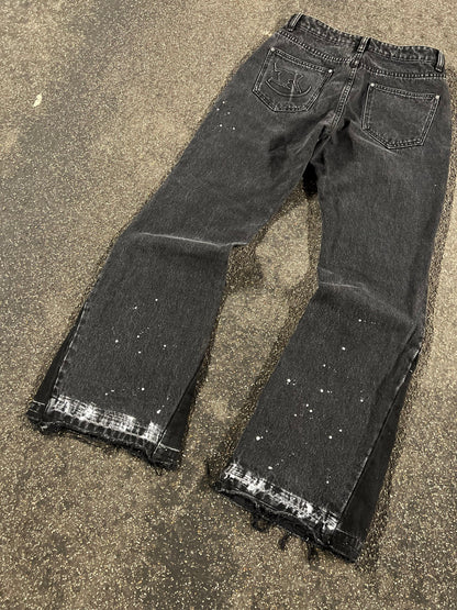 OBSIDIAN FLARED DENIM – BLACK V1