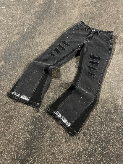 OBSIDIAN FLARED DENIM – BLACK V1