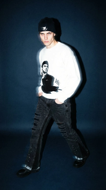 OBSIDIAN FLARED DENIM – BLACK V1