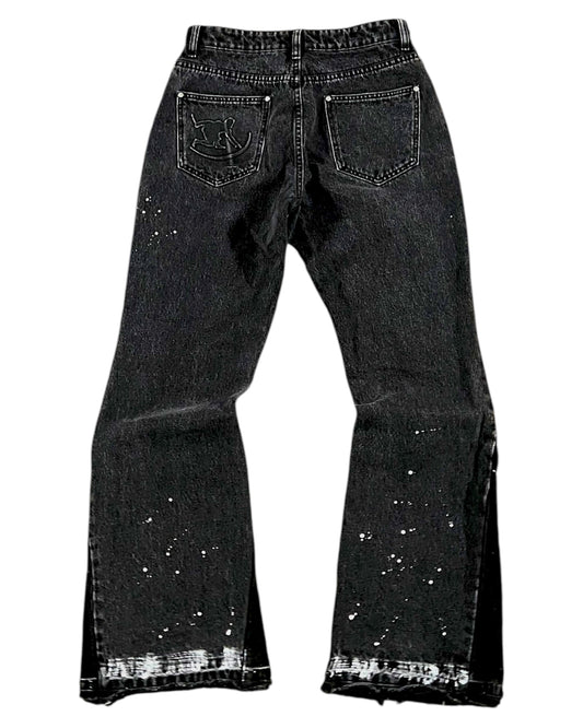 OBSIDIAN FLARED DENIM – BLACK V1